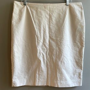 Tan Cotton Straight Skirt